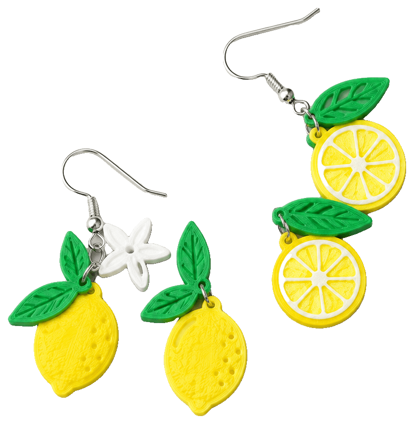 Lemon earrings — 3D-printed earrings