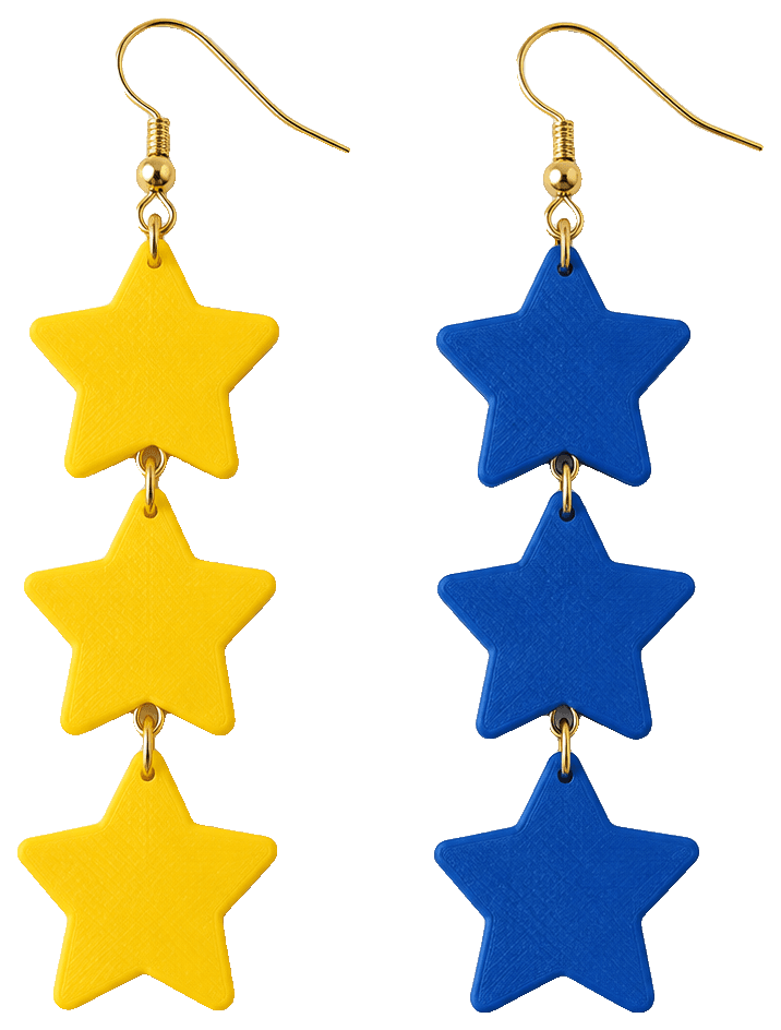 Star Earrings by 3dMayor — 3D-printed earrings