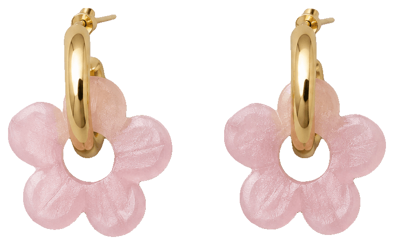 Flores pendientes de aro — 3D-printed earrings