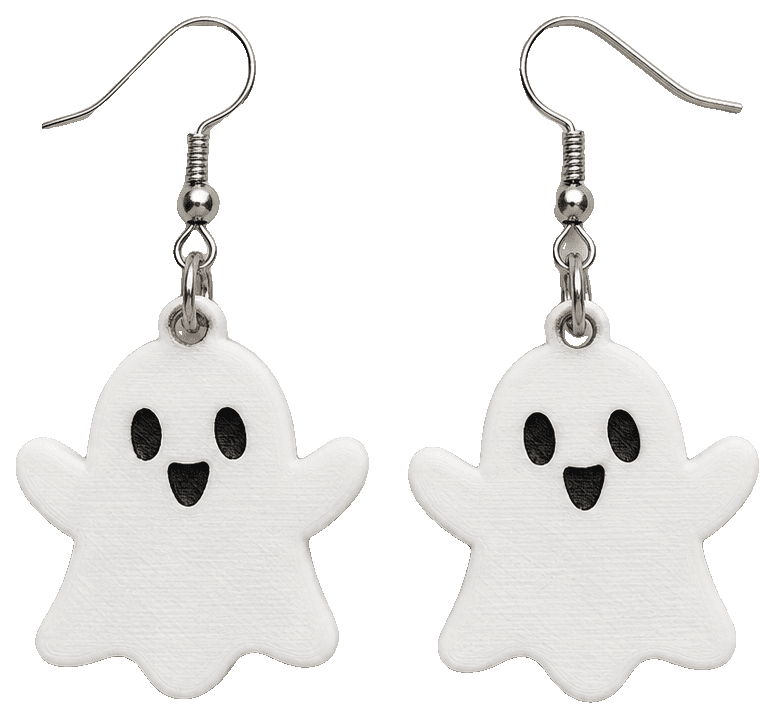 Halloween earrings - ghosts, cats and skulls — 3D-printed earrings