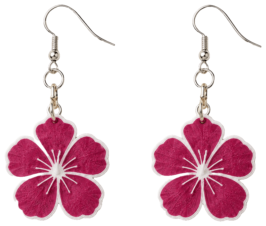 Beautiful Hibiscus Flower Earrings — 3D-printed earrings