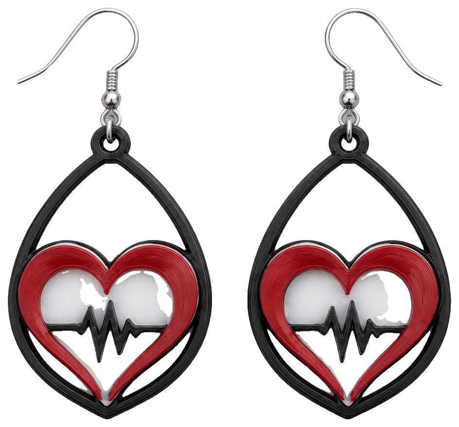 Heartbeat Earrings — 3D-printed earrings