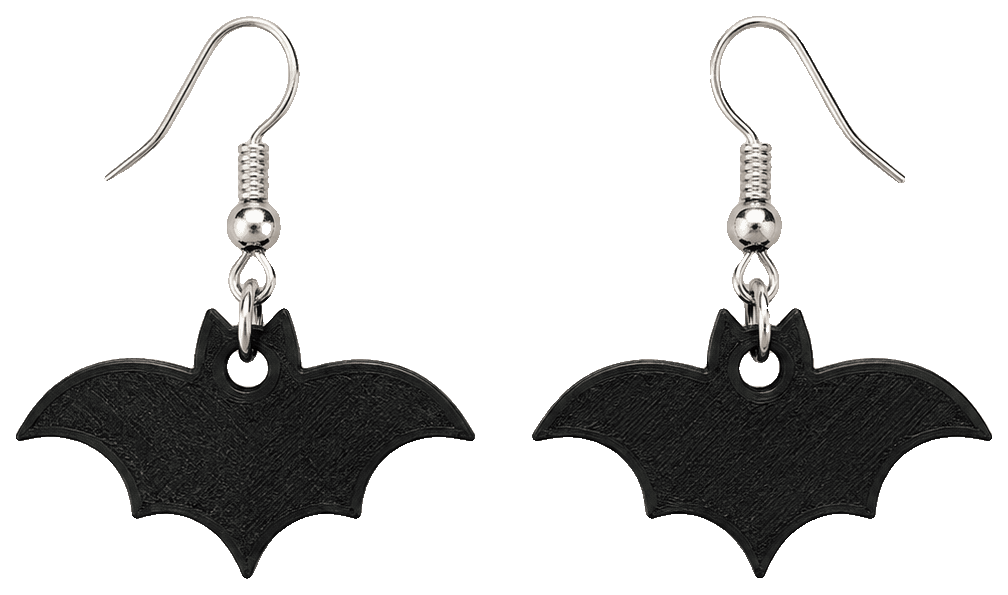Halloween Bat Earrings — 3D-printed earrings