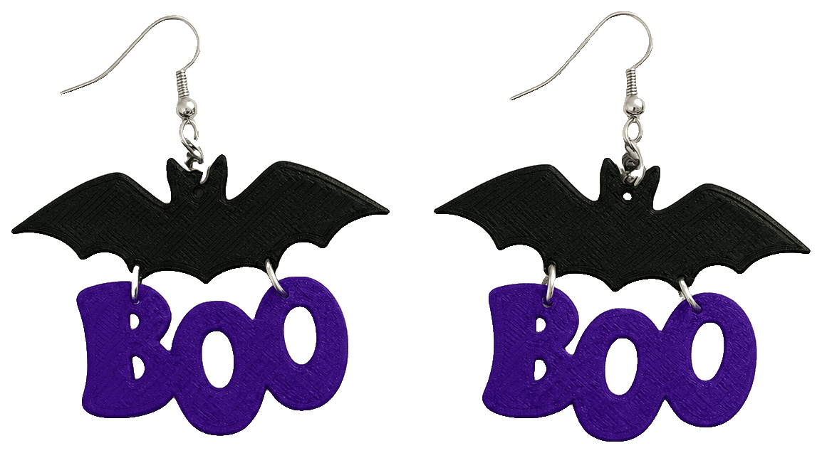 Earrings: Bat + Boo — 3D-printed earrings