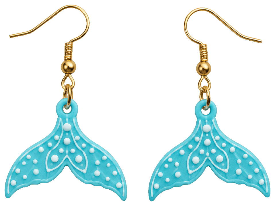 Colección de Pendientes Cola de ballena — 3D-printed earrings