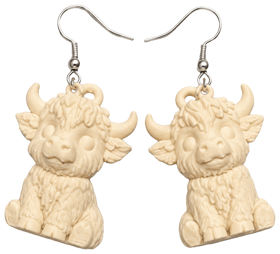 Hochlandrind Ohrringe — 3D-printed earrings