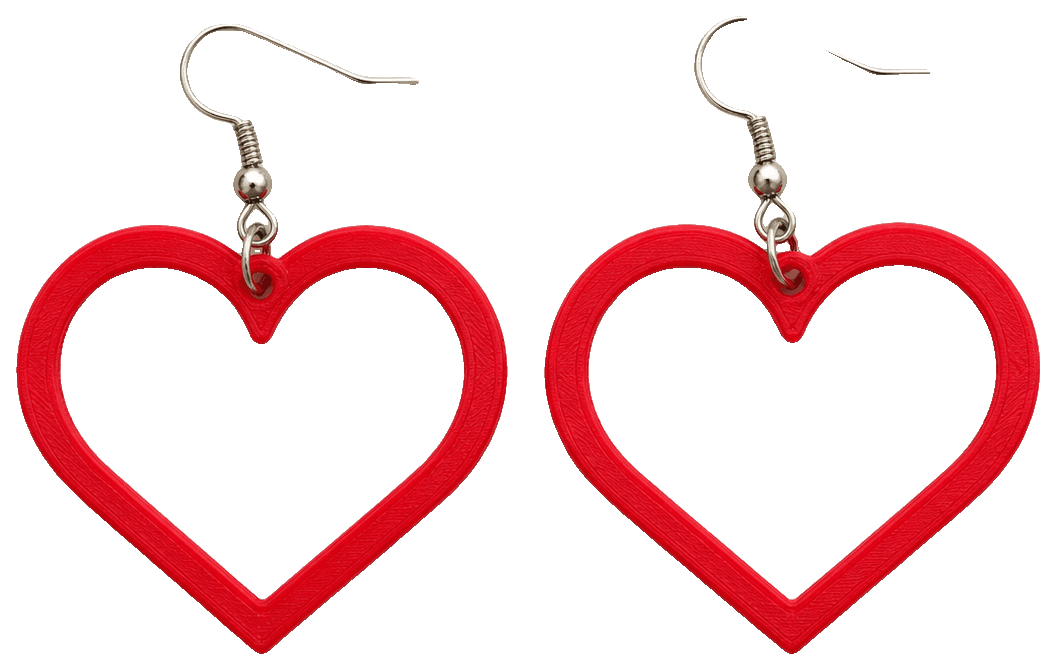 Heart earring by ClarasLittleArtworks — 3D-printed earrings