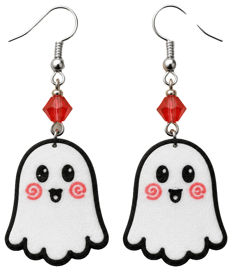 Horror Ghost Halloween Earrings | No AMS — 3D-printed earrings
