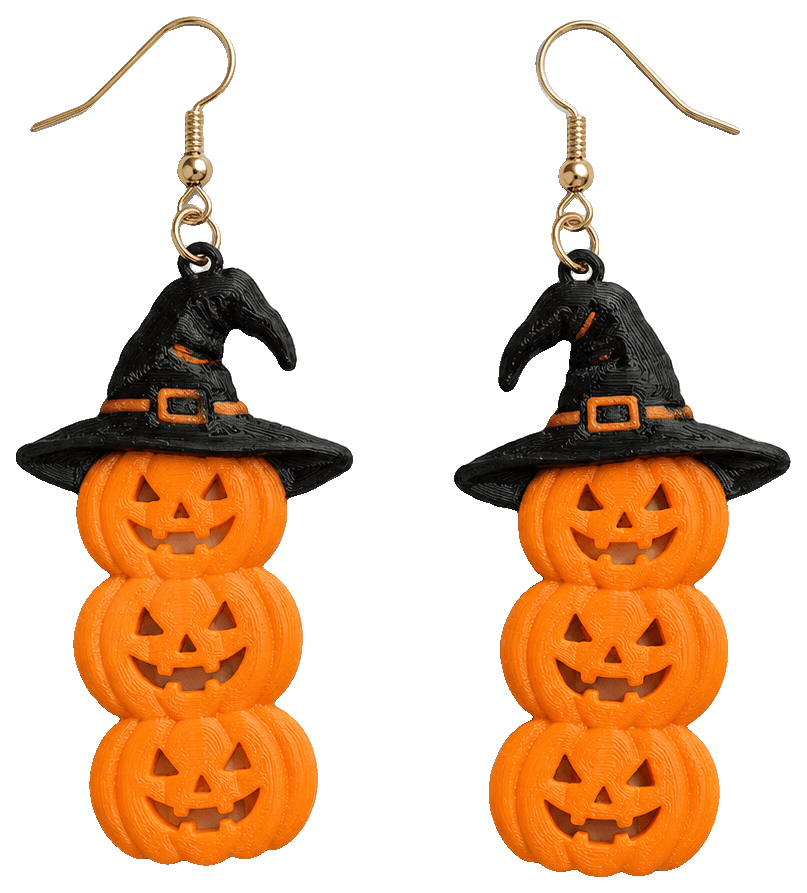Pumpkin Halloween Earrings by Max-3D-Max — 3D-printed earrings