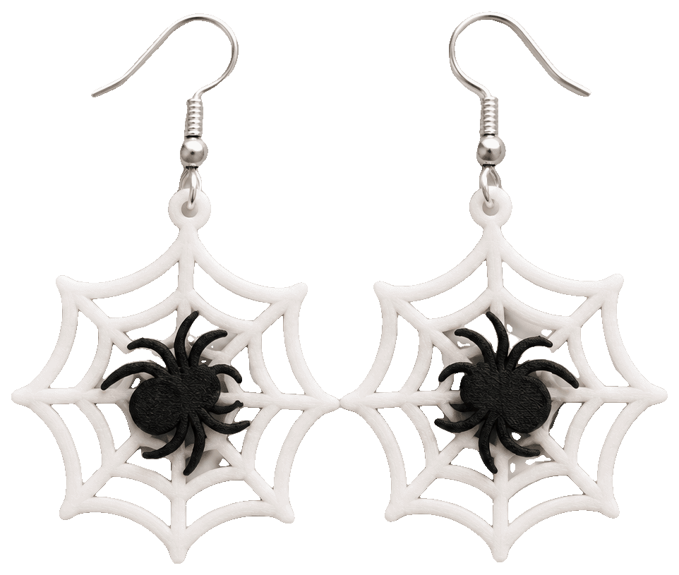 Spider Web Earrings by Technokili — 3D-printed earrings
