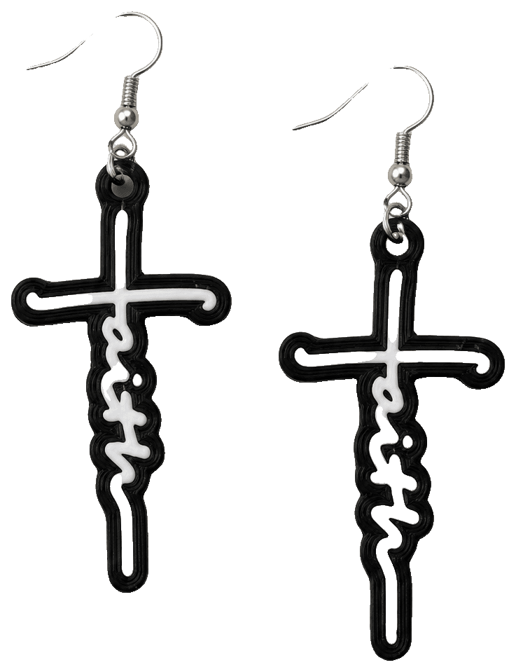 Faith Cross Earrings — 3D-printed earrings