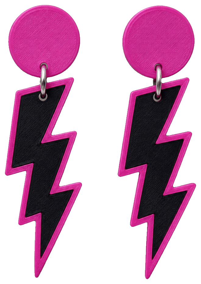 Lightning Earrings Pendants — 3D-printed earrings