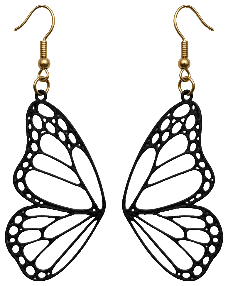 Earrings flutter wing wings — 3D-printed earrings
