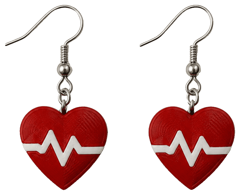 Heartpulse Earrings — 3D-printed earrings