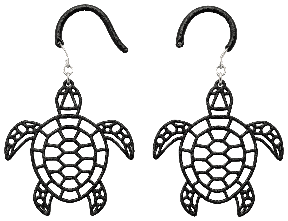 Turtle Earrings — 3D-printed earrings