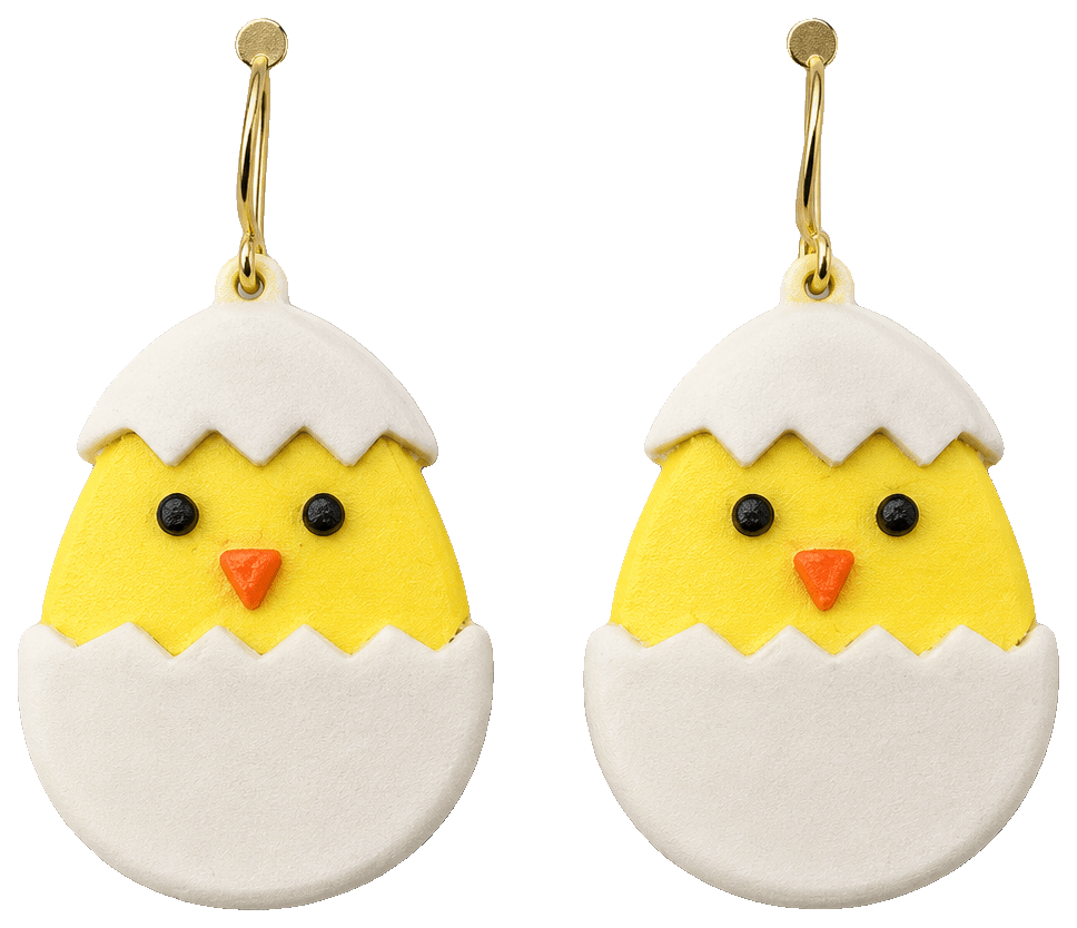 Easter Egg Earrings by KNDesigns3D — 3D-printed earrings