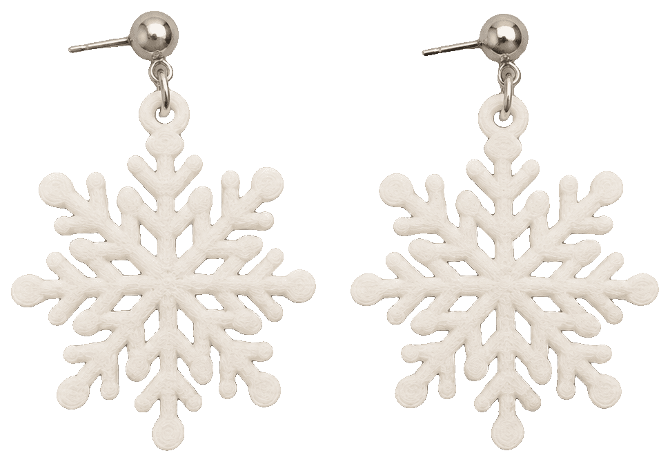 Snowflake Earrings by SadPoet — 3D-printed earrings