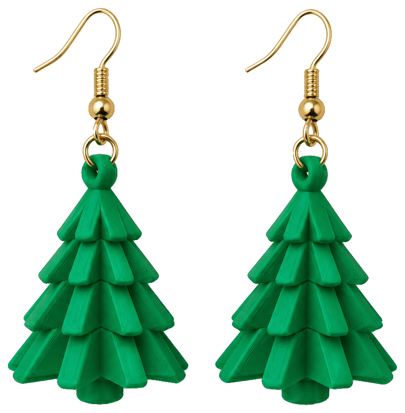 Pendientes Arbol de Navidad — 3D-printed earrings
