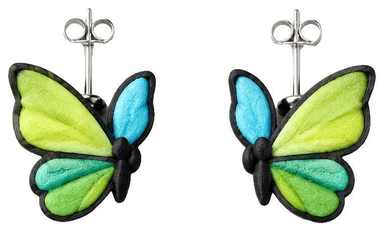 orecchini farfalla — 3D-printed earrings