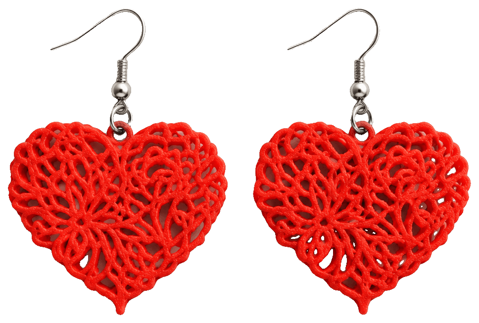 Valentine's Day earrings — 3D-printed earrings
