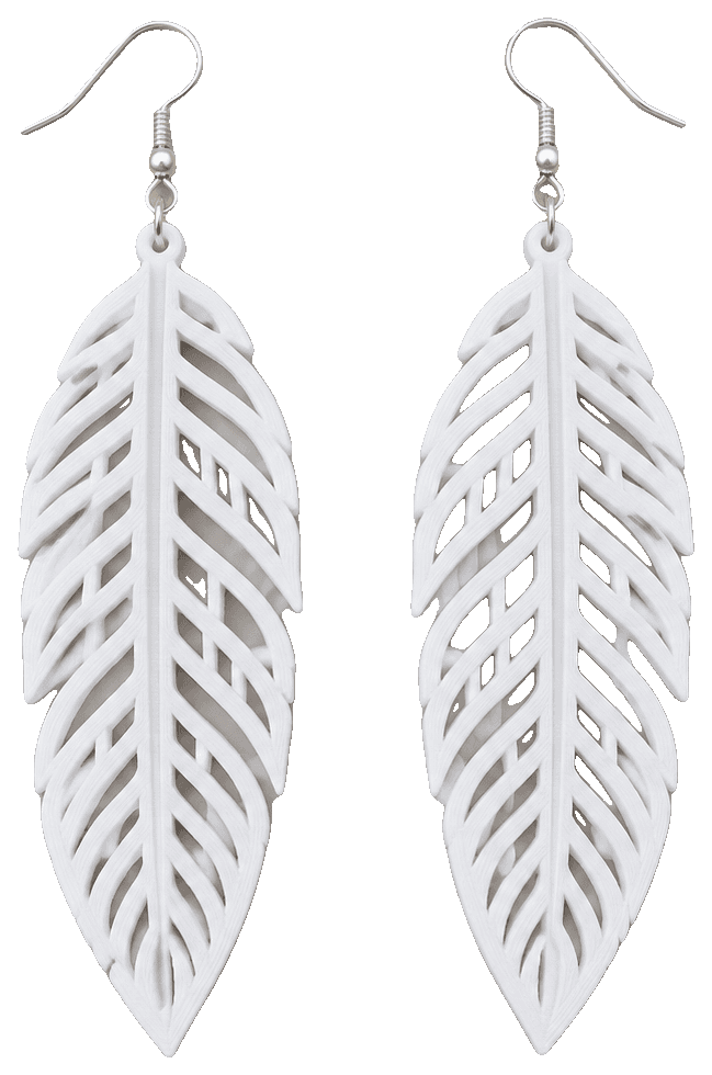 4 different graceful feather earring (free to sell) — 3D-printed earrings