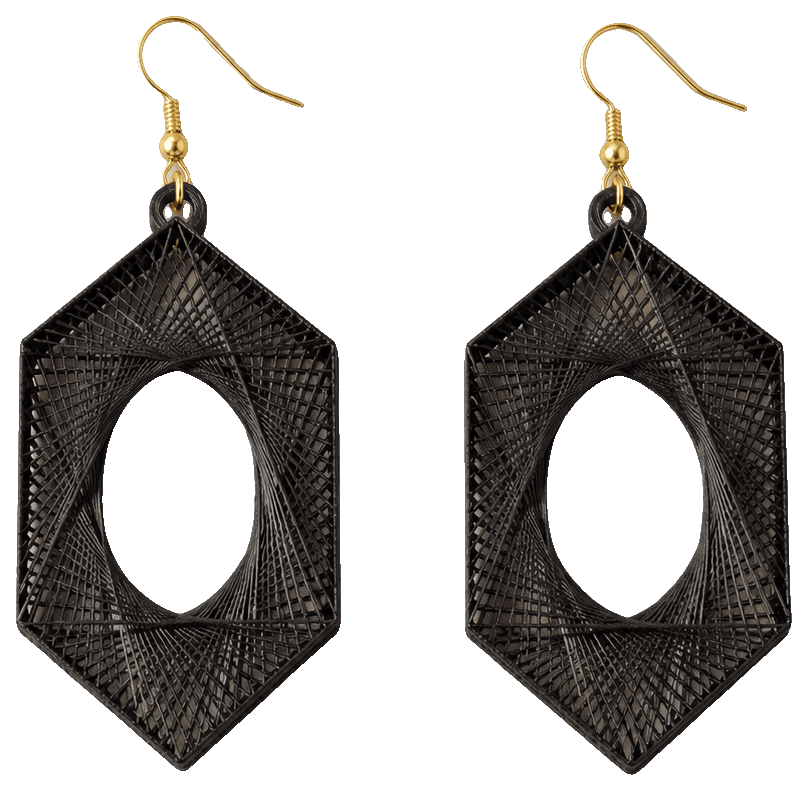 Hex Earrings — 3D-printed earrings