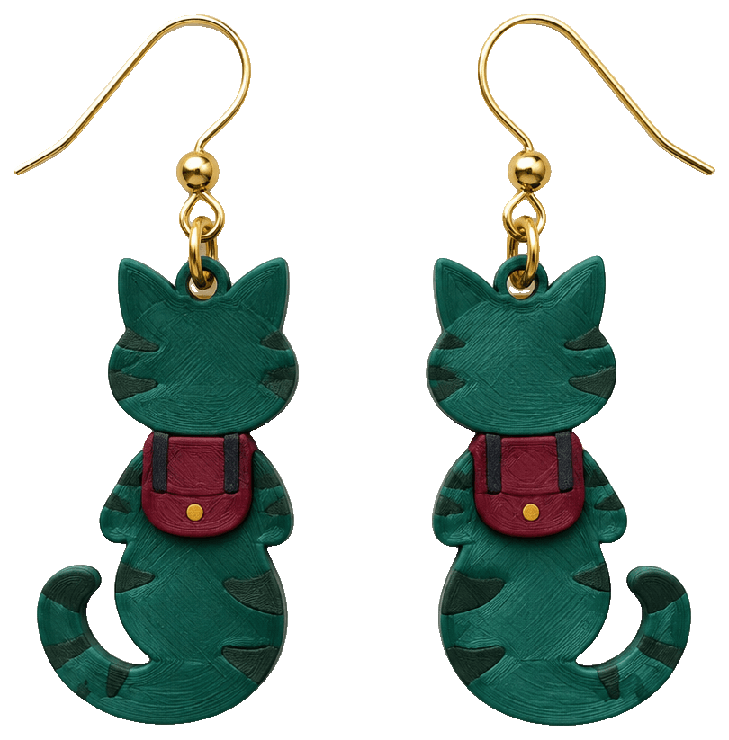 Cortador Gatos pendientes arcilla polimerica — 3D-printed earrings