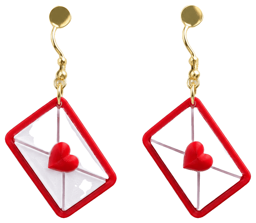 Love Letter Earrings — 3D-printed earrings
