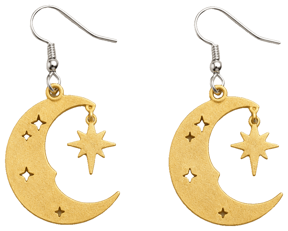 Sun and Moon Earrings — 3D-printed earrings