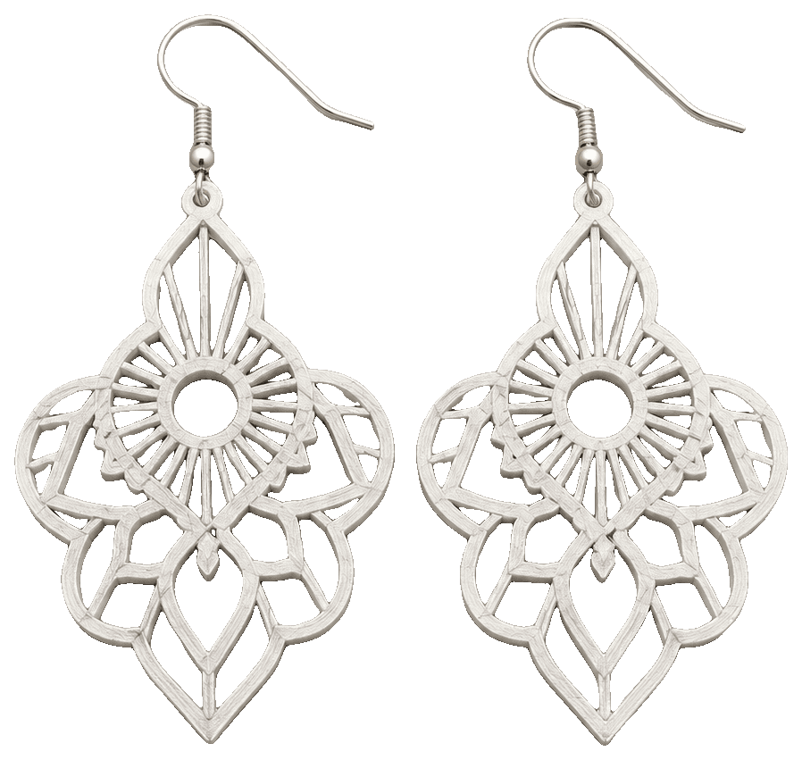 Indian Ornamental Teardrop - Geometric Earrings — 3D-printed earrings