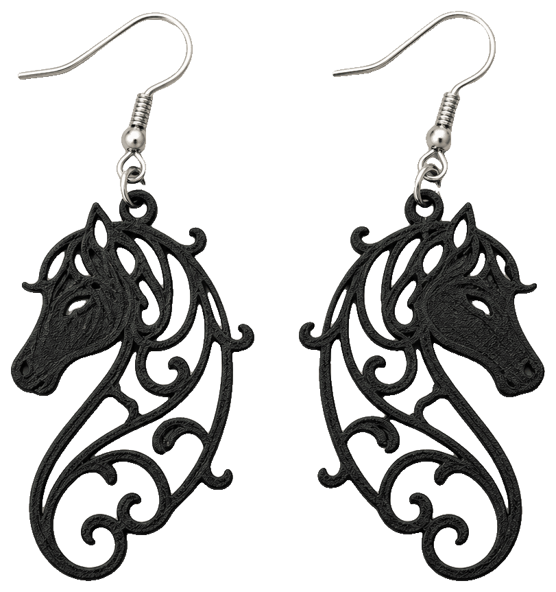 Horse Head Earrings filigree — 3D-printed earrings