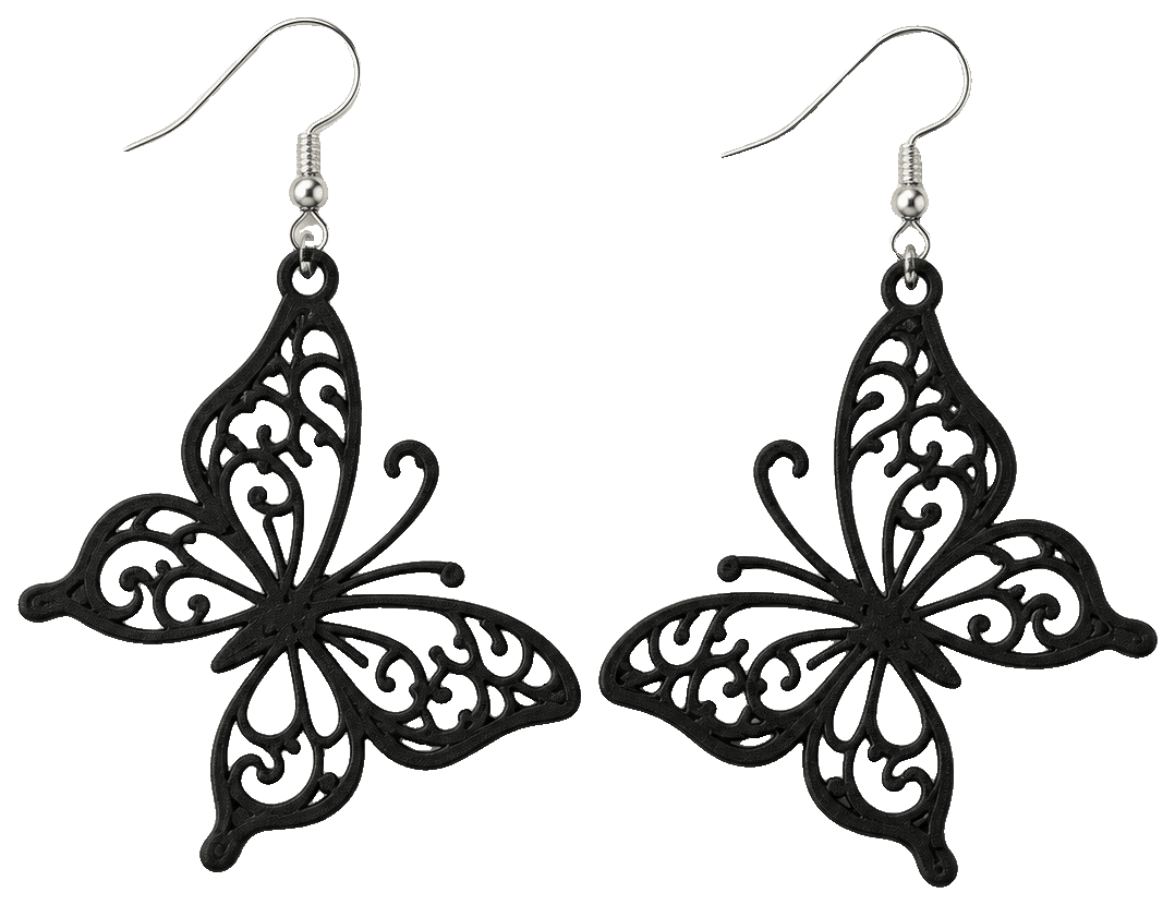 Filigree Flutter Wing Earrings — 3D-printed earrings