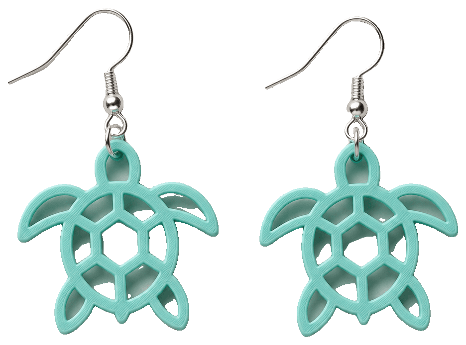 Earrings Ocean Turtle — 3D-printed earrings