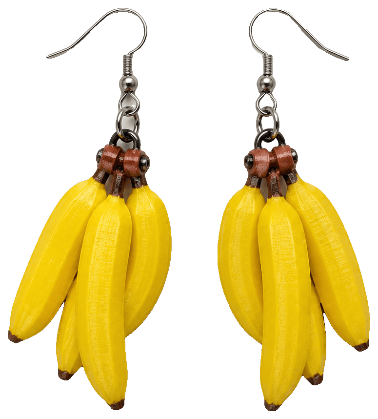 Banana Earrings — 3D-printed earrings
