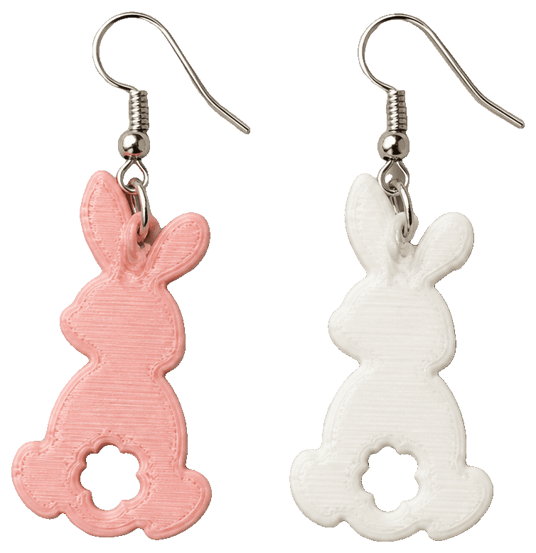 Easter Bunny Earrings by altair3d — 3D-printed earrings