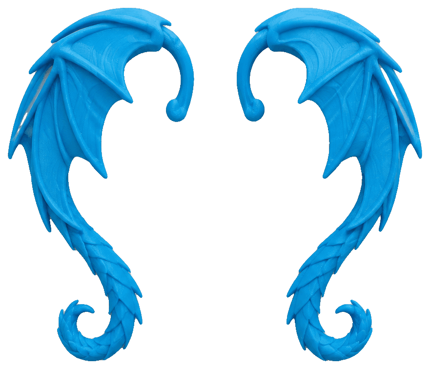 Wyrm Wings Ear Cuffs — 3D-printed earrings