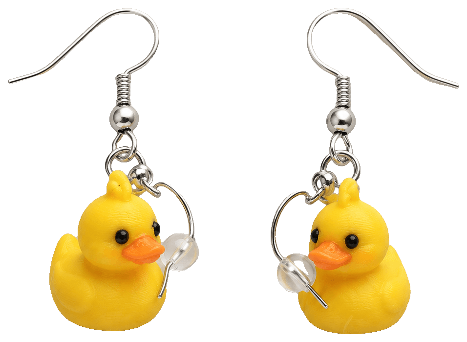 Rubber Duck Earrings — 3D-printed earrings