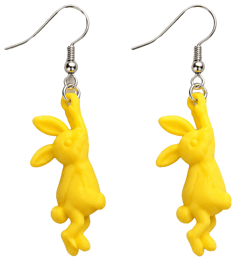 Cute Bunny Earrings – Printable Jewelry — 3D-printed earrings