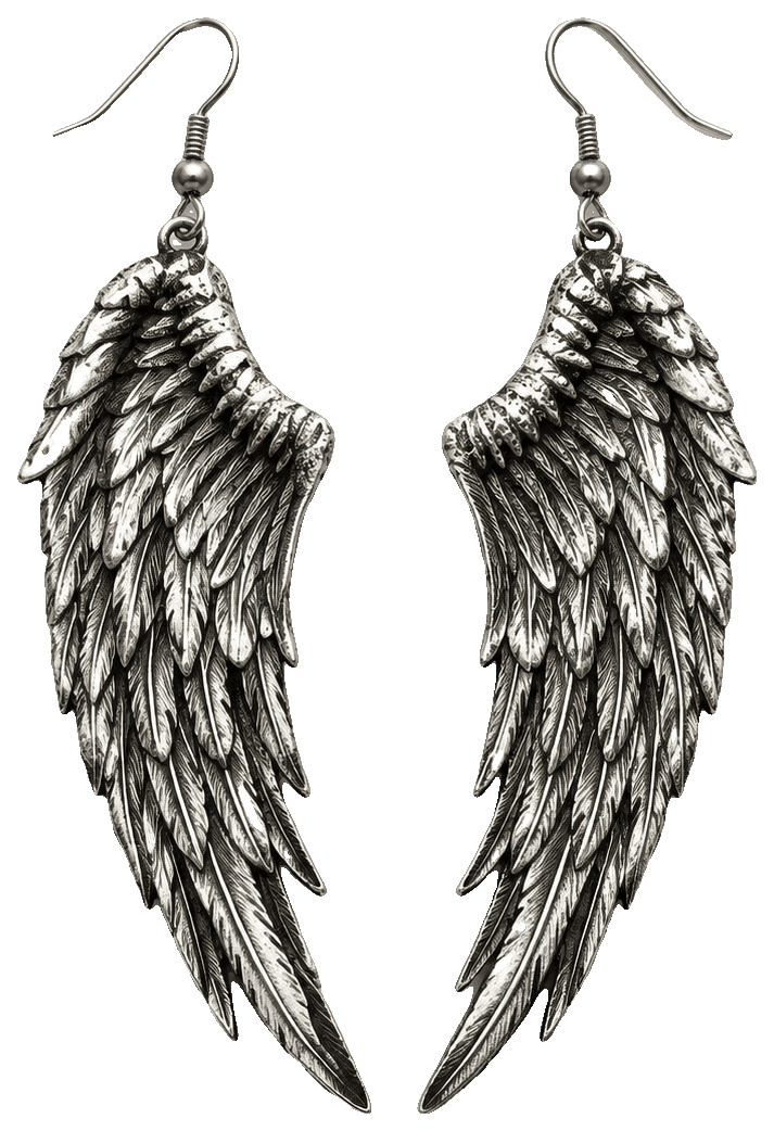 Feather Angel Wing Earrings - Craiyon and HueForge — 3D-printed earrings
