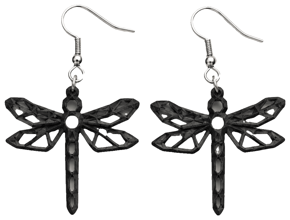 Geometric Dragonfly Earrings – Lightweight — 3D-printed earrings