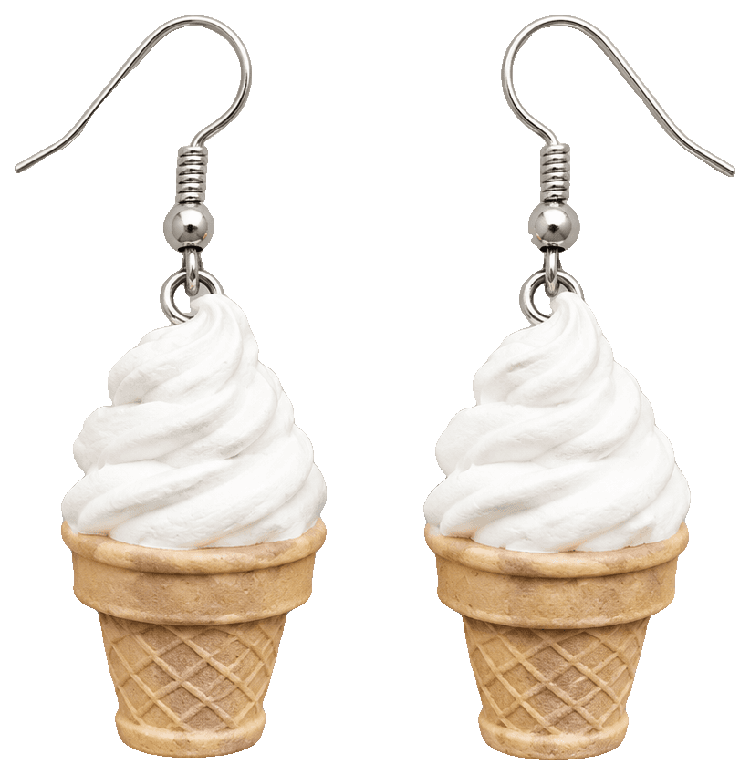 Ice Cream Cone Earrings — 3D-printed earrings