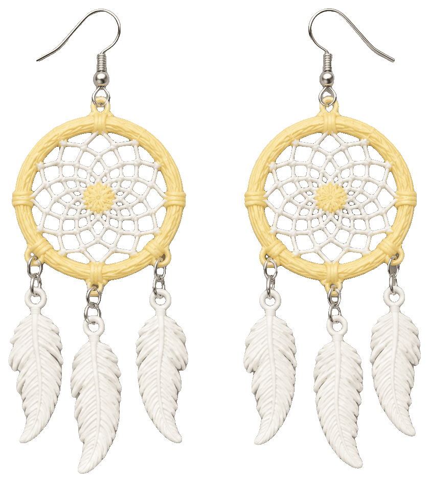 Native Dreamcatcher Earrings (0.2mm Optimized) — 3D-printed earrings