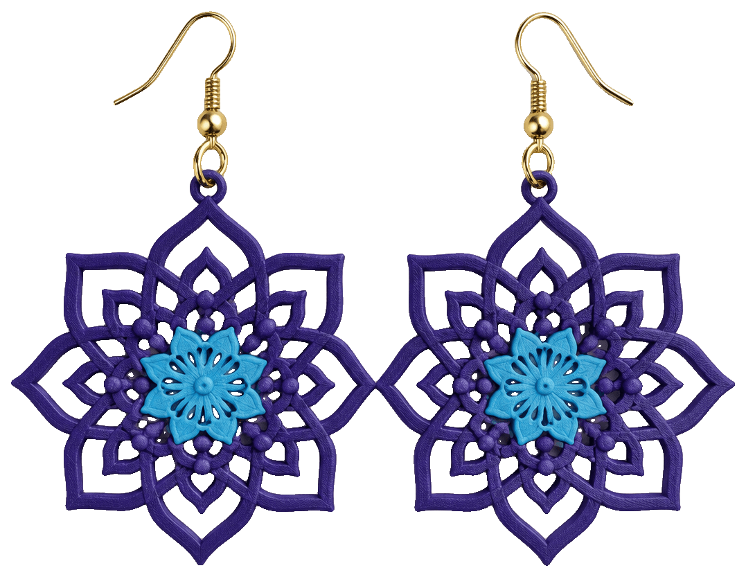 Boucles d'oreilles - Style Mandala — 3D-printed earrings