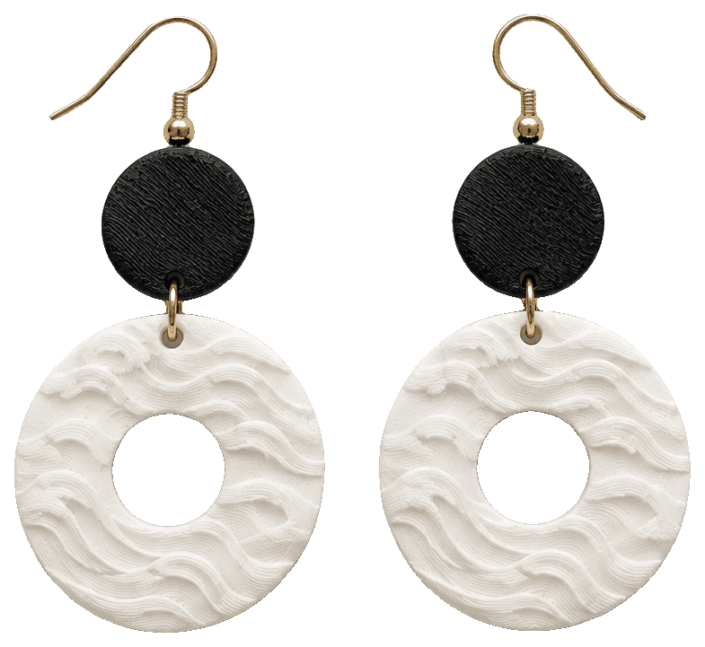 Snap Ocean Wave Earrings — 3D-printed earrings