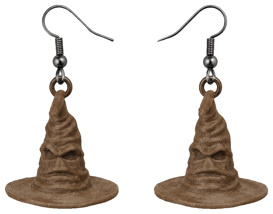 Sorting Hat Earrings — 3D-printed earrings