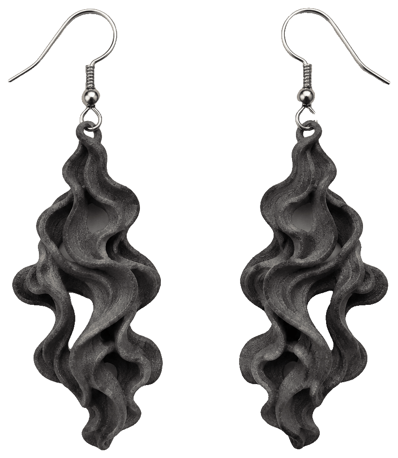 Hypnotic Wave Earrings - Quick print — 3D-printed earrings