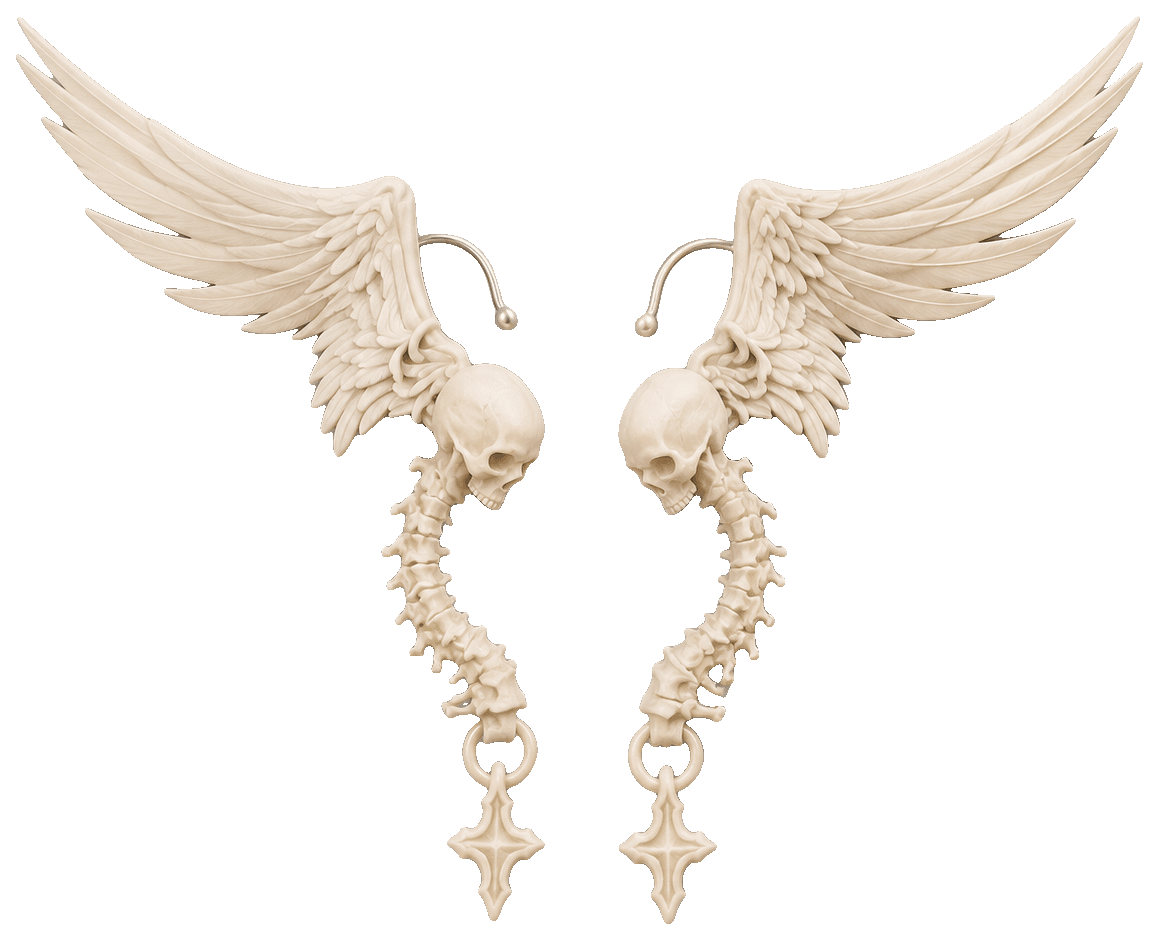 Shoulder Angel - Spine Inspired Earcuff Earrings — 3D-printed earrings