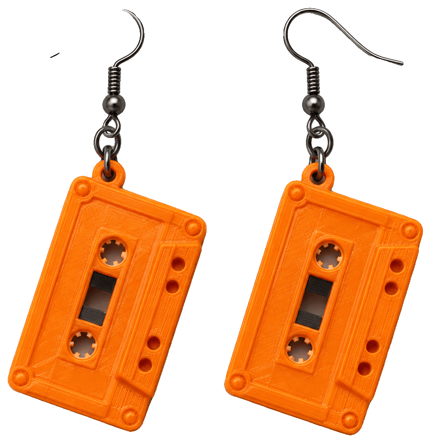80s cassette Retro Vibe Earrings — 3D-printed earrings