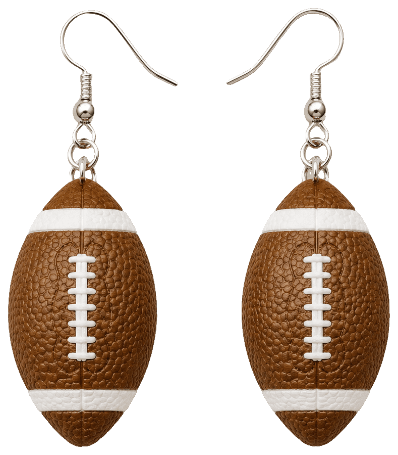 Football Earrings by TinkerTroy — 3D-printed earrings