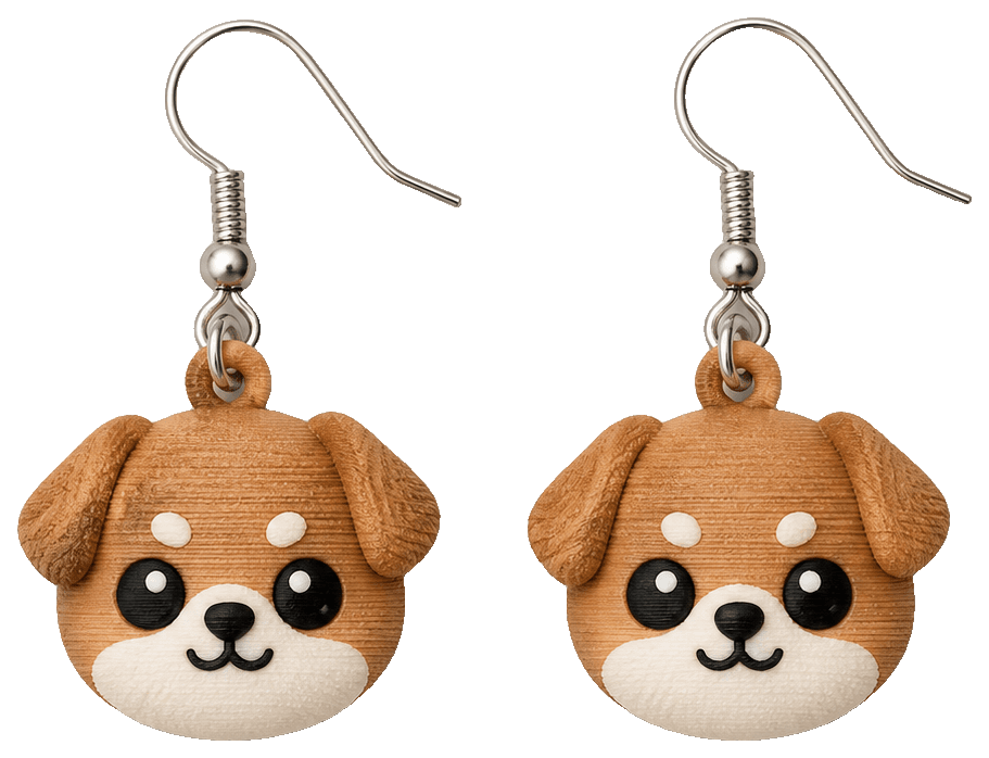 Cute Dog Collection Earrings — 3D-printed earrings